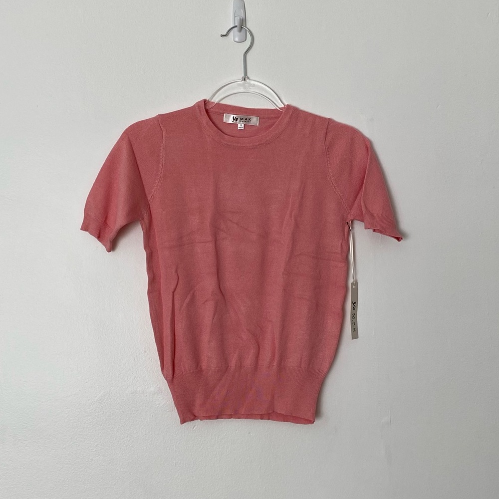 NWT Salmon Pink Knit Vintage Inspired Top (Sz S)